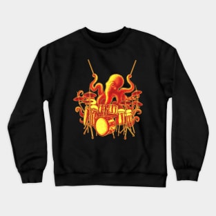 Octopus playing drums Crewneck Sweatshirt